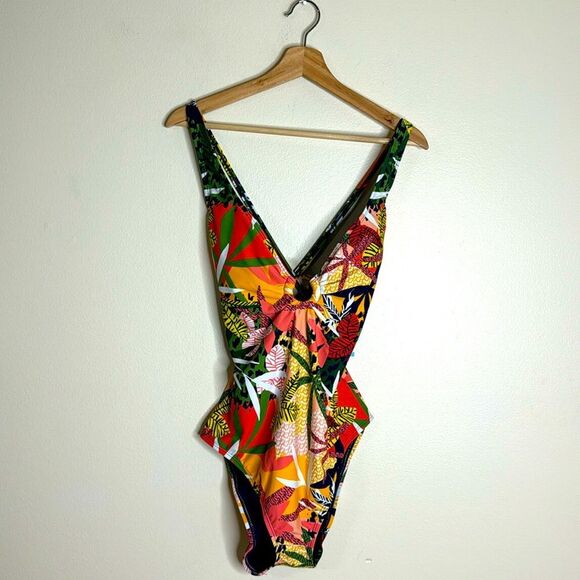 Bleu rod ladies into the bleu swimsuit one piece criss cross back size XL